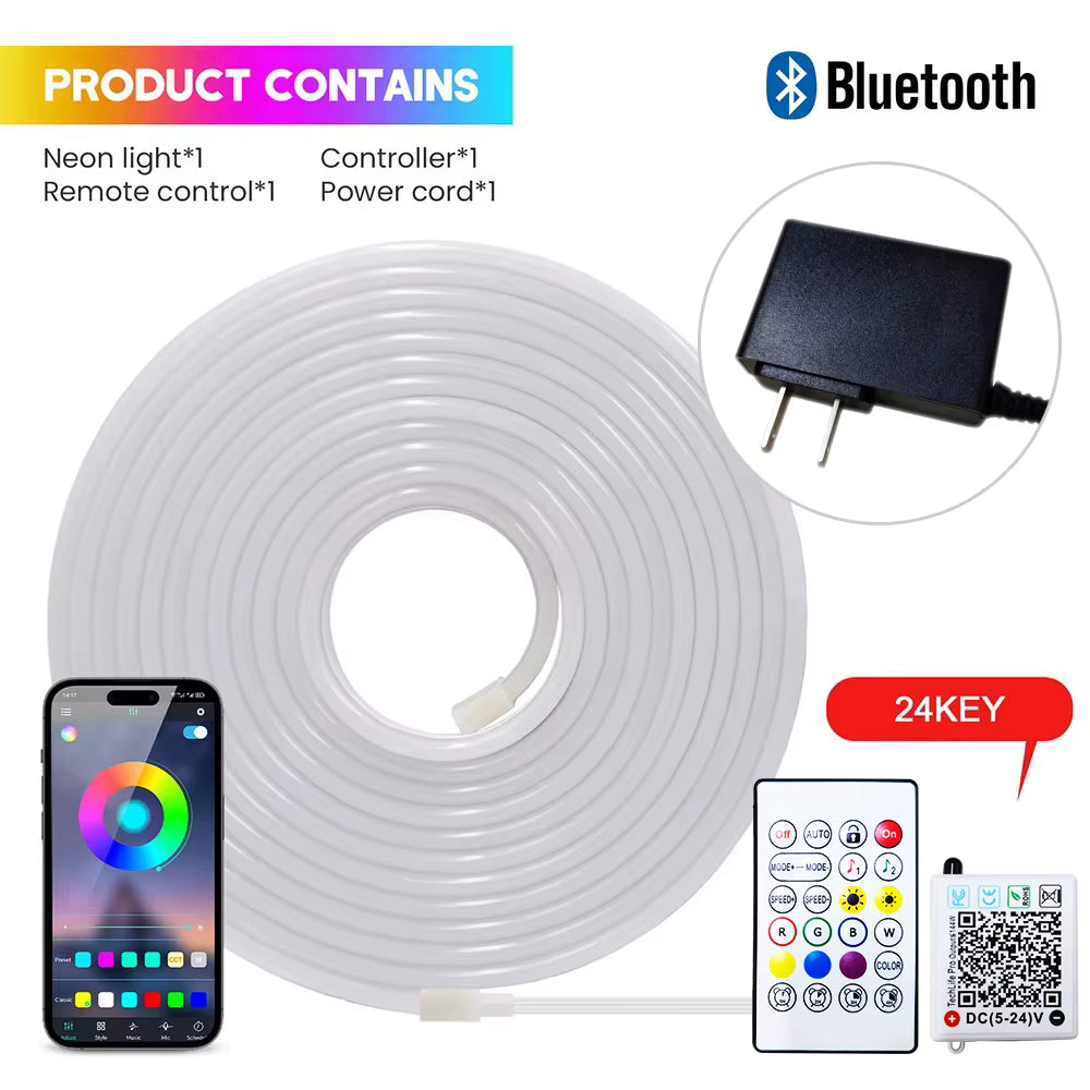 Nevectus Smart RGB Neon LED Strip Lights – App Control & Music Sync