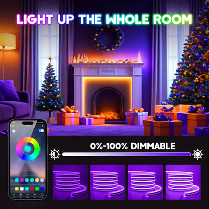 Nevectus Smart RGB Neon LED Strip Lights – App Control & Music Sync