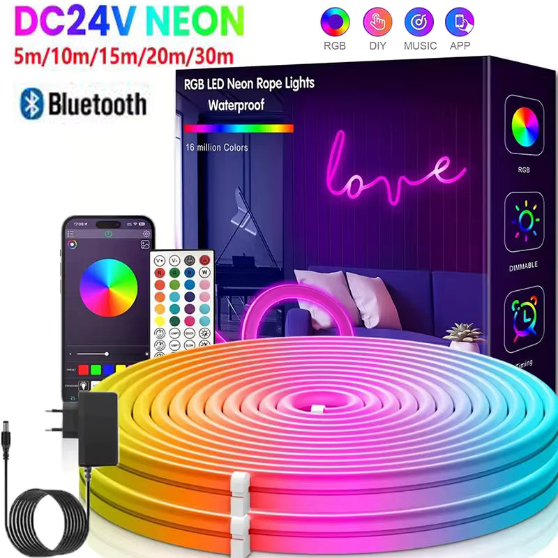 Nevectus Smart RGB Neon LED Strip Lights – App Control & Music Sync